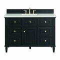 James Martin Vanities 48'' Single Vanity, Black Onyx w/ 3 CM Lime Delight Quartz Top 424-V48-BKO-3LDL